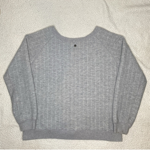 Prana Grey Herringbone Sweatshirt Size Large #O31 - Picture 3 of 8